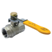 1"Bspf Brass Ball Valve Yellow Hdle Ni Plated