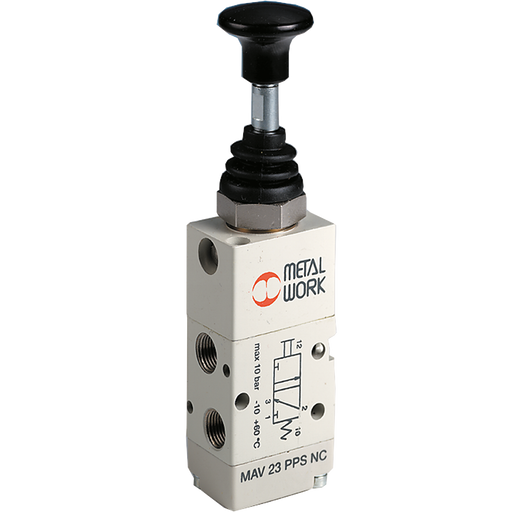 Push/Pull Valve 3/2 Nc Spring Return 1/8