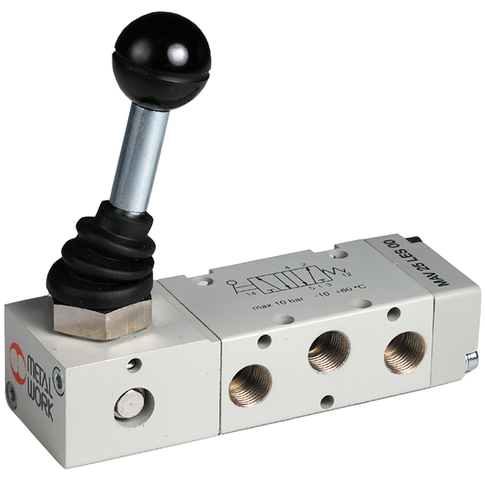 "Lever Valve 90Deg 5/2"" Bi-Stable G1/8"""