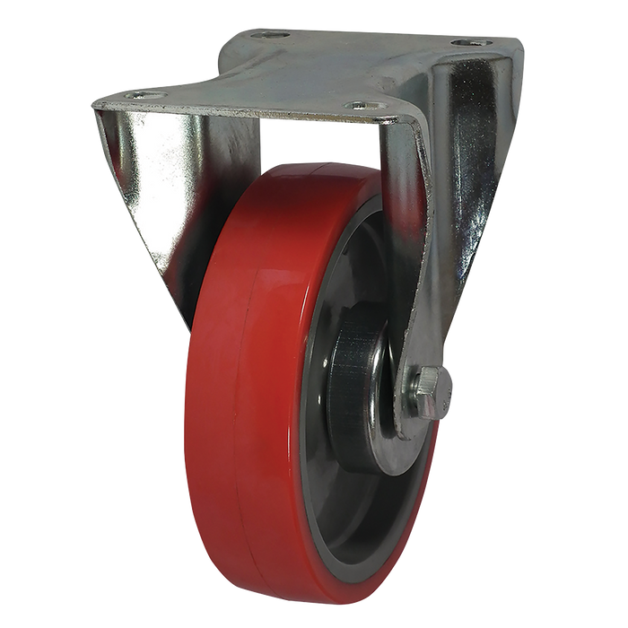 Red Poly Tyre 100Mm Fixed 150Kg