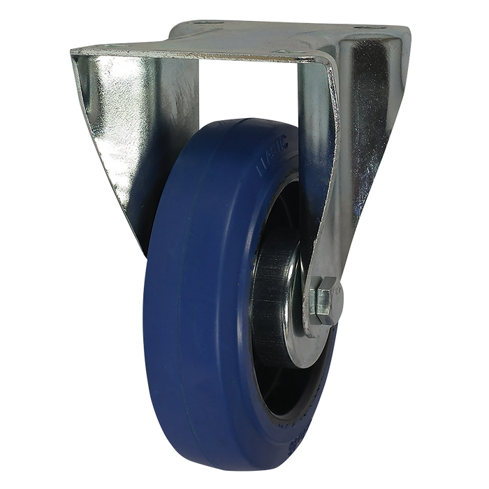 Blue Rubber Tyre 100Mm 160Kg Fixed