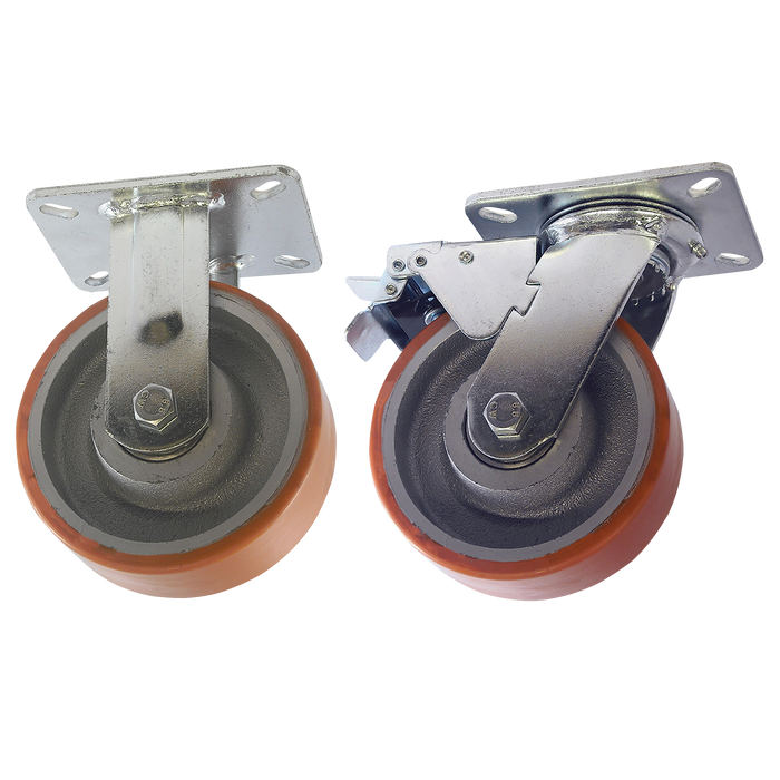 H/Duty Polyurethane 125Mm 500Kg W/Brake