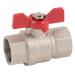 3/8" Bspp Brass Ball Valve Fullbore Red Wing Handle