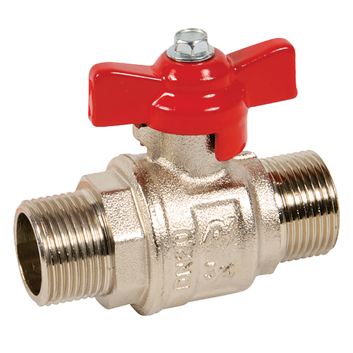 1/2" Bspp Brass Ball Valve Red Wing Handle