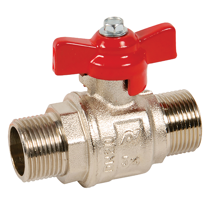 1/2" Bspp Brass Ball Valve Red Wing Handle