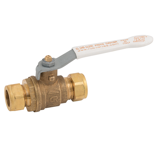 22Mm Od Brass Ball Valve White Handle
