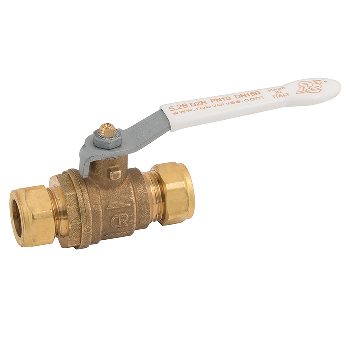 54Mm Od Brass Ball Valve White Handle
