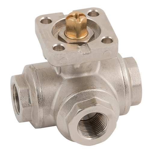 1.1/2" Bspp Brass Ball Valve Ni Plated Body