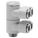 6Mm X 1/8 Bspp Tri Adj Twin Banjo 4 Out
