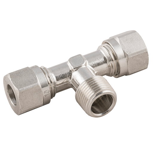 1/8" Bspt Male X 4Mm Od Tee, Centre Leg Male