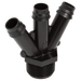 3/4" Bspp Male X 10Mm Od Male Bspp Y Piece, Triple Barb Od Threaded Stud