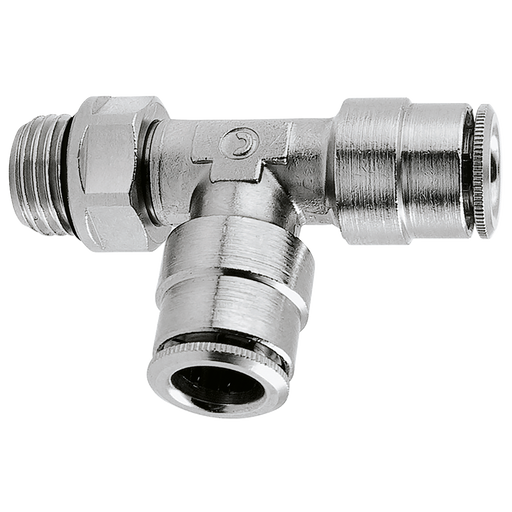 6Mm Od X 1/8 Bsp O-Ring Swivel Run Tee