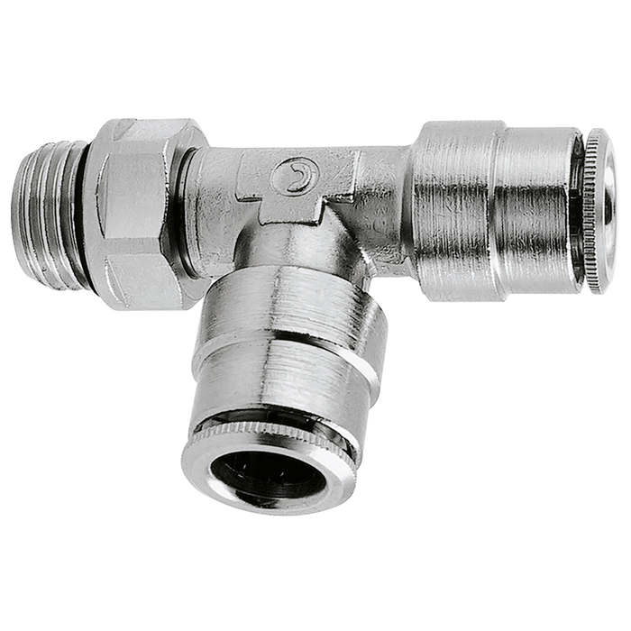 6Mm Od X 1/4 Bsp O-Ring Swivel Run Tee