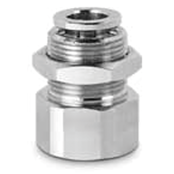 Push Fitt Female Bulkhead 6Mm Tube 1/4