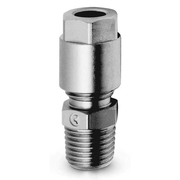 Comp Fitting T Camozzi 1050 6-1/8 - Comp Fitting Male Stud 6mm Tube 1/8