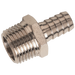 3/8" Bspt Male Straight Hose Tails, Nickel Plated Brass