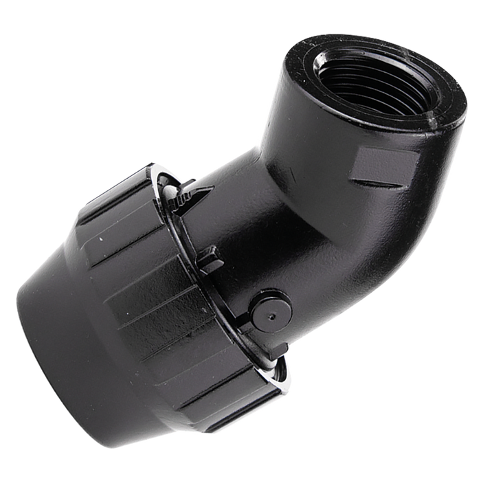 1/2" Bsppf X 20Mm Tube Ql 45¬∞ Elbow Alum