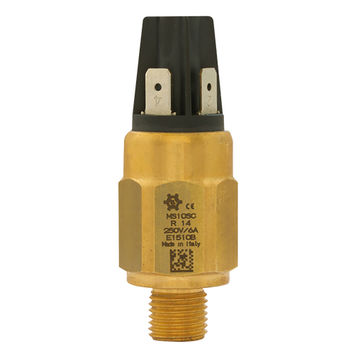 R1/4" Push Spdt Pr/Swch Br 2Bar