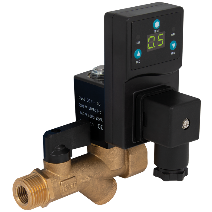 1/2" Br Digital Straightain 24V Ac Auto Drain