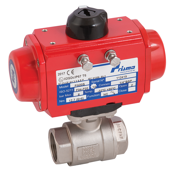 1/4" Bsp D/Act Ported Ball Valve Hpress