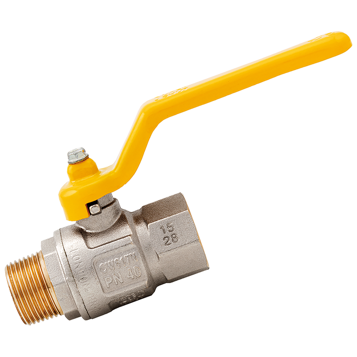 1/2" Bspt Brass Ball Valve Lever Handle Ni Plated