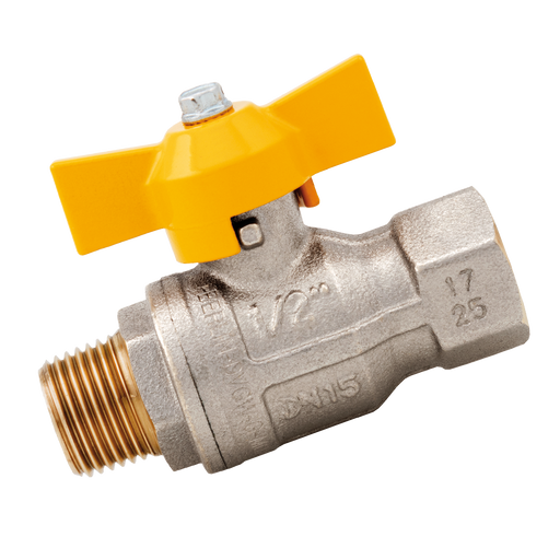 3/4" Bspt Brass Ball Valve Wing Handle Ni Plated