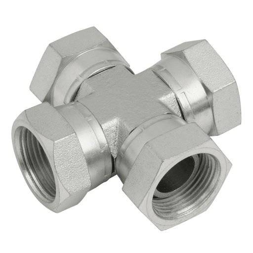 "3/8"" Bspp Swivel Female Cross Steel"