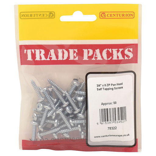 3/4" X 8 Zp Pan Head Self Tapping/S (Pack Of 50)