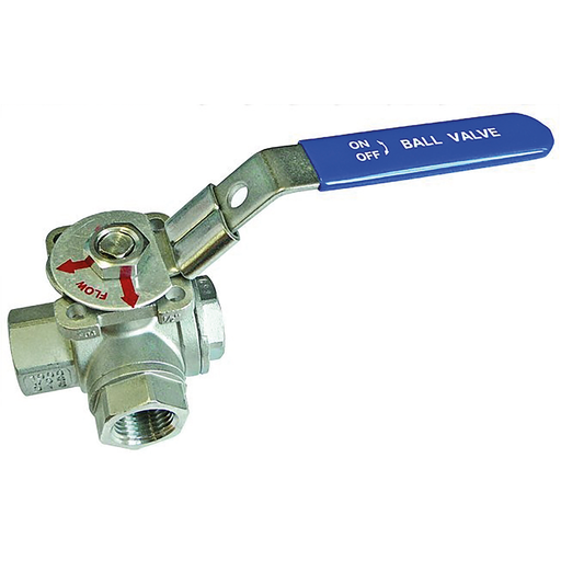 3/8" Bspp Female 3-Way L Ported Ball Valve