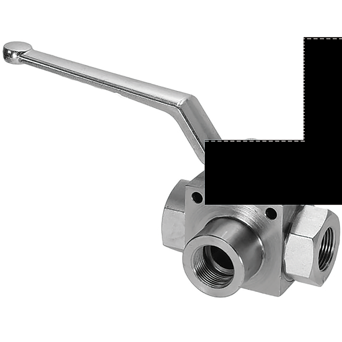 1/4" Bspp 3 Way T-Port Hydraulic Ball Valve