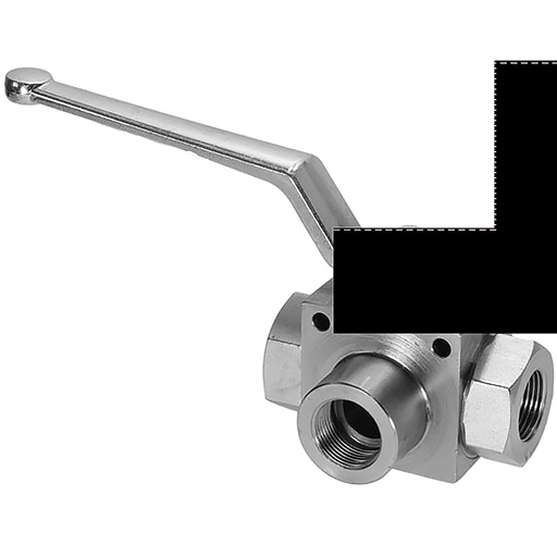 1" Bspp 3 Way T-Port Hydraulic Ball Valve