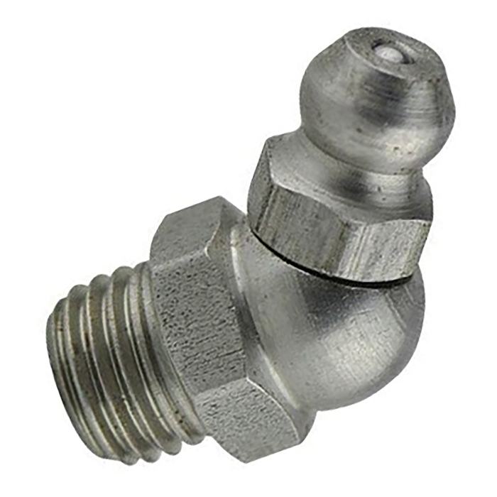 1/4" Unf 45 Deg Elbow Grease Nipple - Stainless Steel