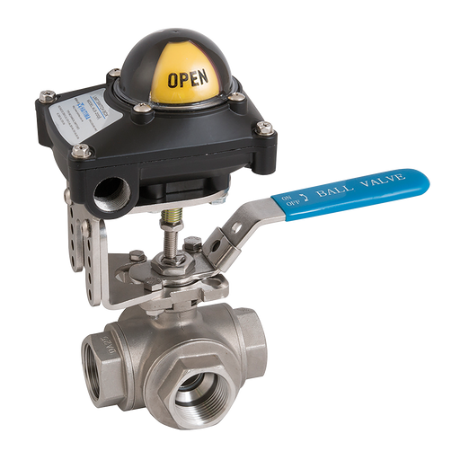3/8" Bsp Ss 3-Way L-Port B/V - D/Mnt