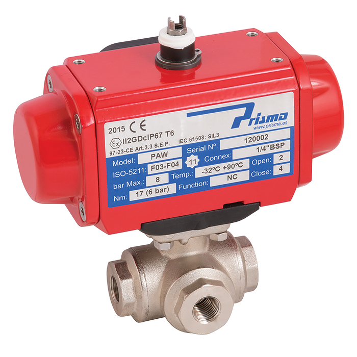 3/4" Bsp Np Brs 3Wl Bv F/W Prisma Da Act