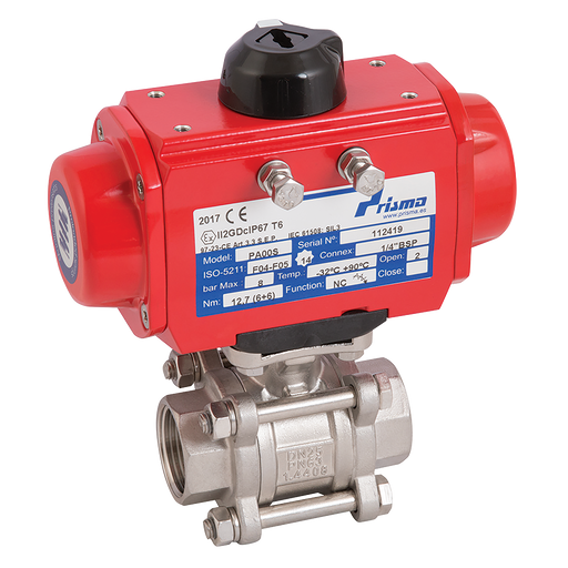 1/4" Bsp Ss 3Pc Fbbv F/W Prisma Sa Act