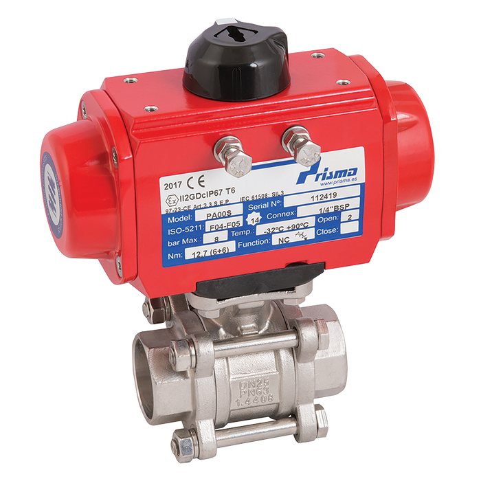 1" Npt Ss 3Pc Fbbv F/W Prisma Sa Act