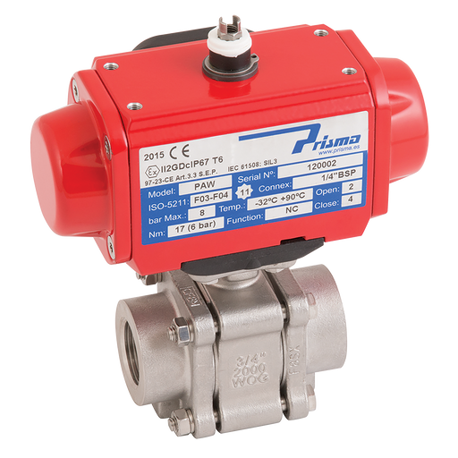 3/4" Npt Ss 3Pc Fsas Bv Prisma Sa Act