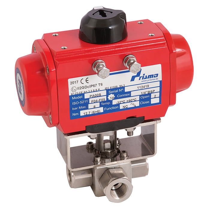 1/4" Bsp 6K 3Wl Rb Ss B/V Prisma Da Act