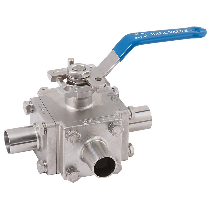 2" Odbw S/S 3-Way L-Port D/Mnt B/V