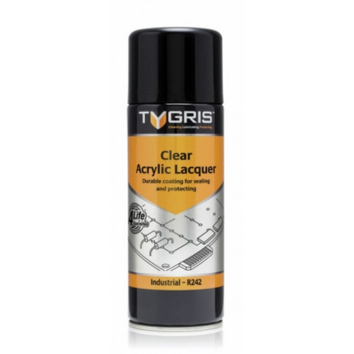 Tygris Clear Acrylic Aerosol Lacquer | Clear | 400ml Size | R242 - FluidAirFittings