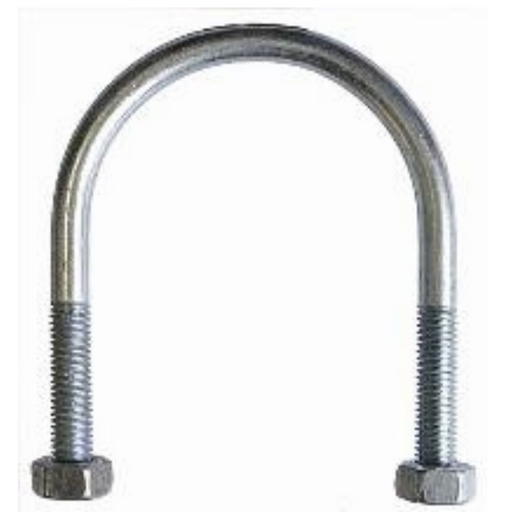 Malleable Pipe Fittings U Bolt | Thread Size M6 | 1/2" Diameter (10mm) | Inside Leg 21mm | GUB08 - FluidAirFittings