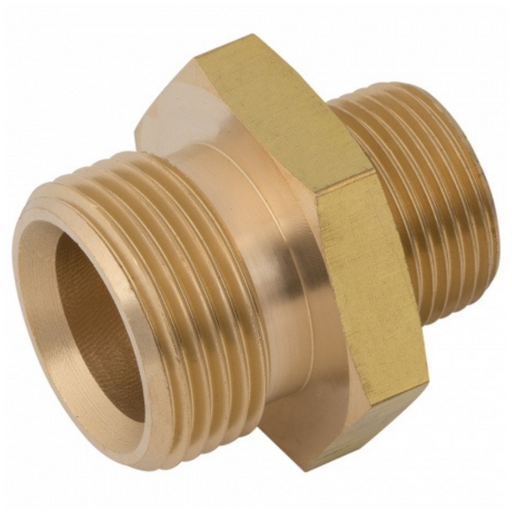 Brass Reducing Connector 60° Cone Seat | 3/8" Male BSPP | 1/2" BSPT Male | RCPT06/08 - FluidAirFittings