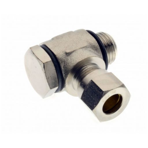 Aignep Nickel Plated Banjo Single Male Stud | 4mm Tube O/D | 1/8" BSPP Male | 95504-1/8 - FluidAirFittings