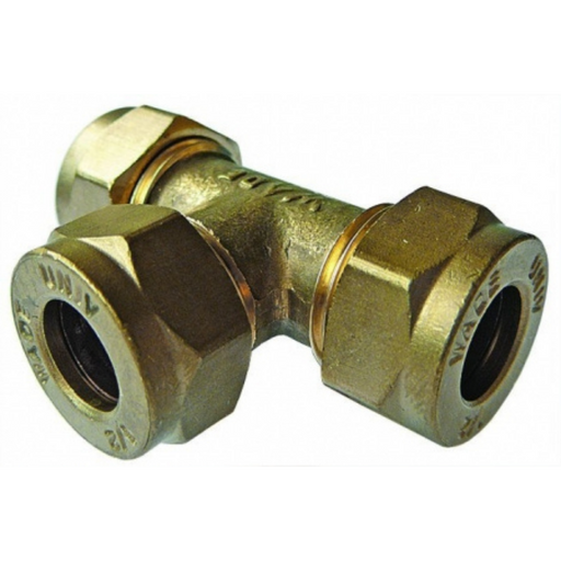 Wade Equivalent Brass Equal Tee 3/16" Tube O/D 2041 - FluidAirFittings