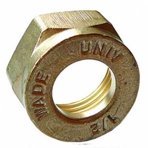 Wade Equivalent Brass Compression Nut  1/8" Tube O/D WUN1000 - FluidAirFittings