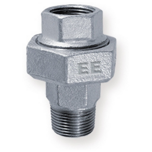 E.E Malleable Pipe Fittings Equal Galvanised | 3/8" BSPT Male / BSPP Female Thread | EEGMFEU06 - FluidAirFittings