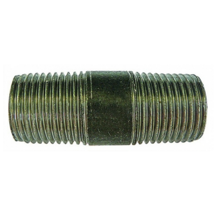 Malleable Pipe Fittings Barrel Nipple Black Iron | 1/4" BSPT Male | 38mm Length (mm) || BBEC04