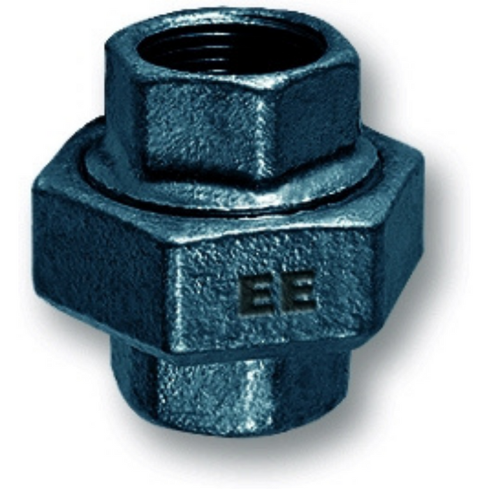 E.E Malleable Pipe Fittings Equal Union Black Iron | 3/8" BSPP Female Thread | EEBFEU06