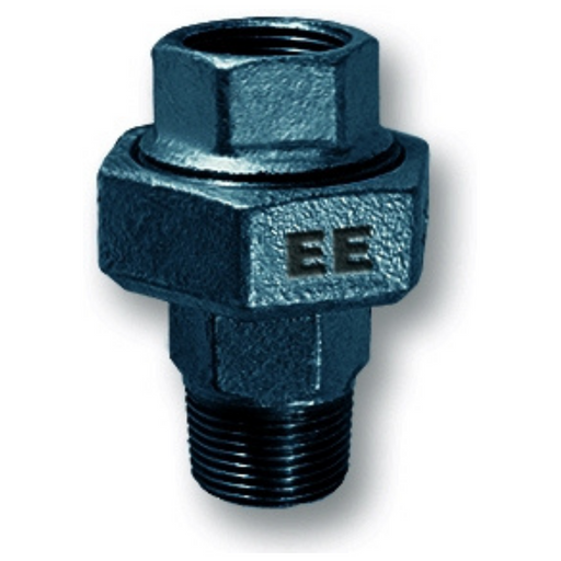 E.E Malleable Pipe Fittings Equal Black Iron | 3/8" BSPT Male / BSPP Female Thread | EEBMFEU06 - FluidAirFittings