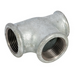 Malleable Tee Reducing on Run Galvanised | 1/2" x 1/2" x 3/8" BSPP Female Thread | EEGFUT08/08/06 - FluidAirFittings